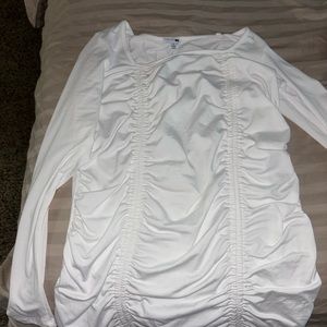 White long sleeve dress. Very stretchy. Drawstring.